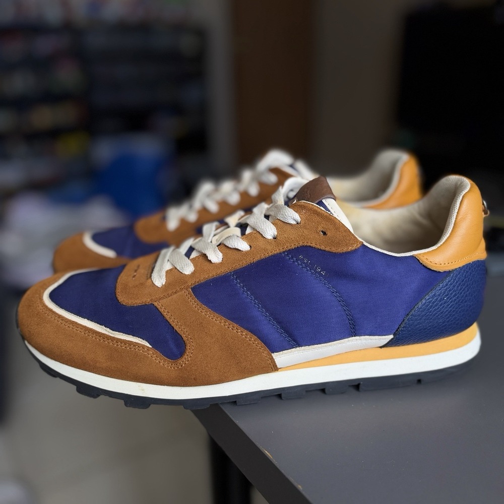 Coach Runner Sneakers Men's Size 12 Blue Brown Suede Nylon Lifestyle G3522